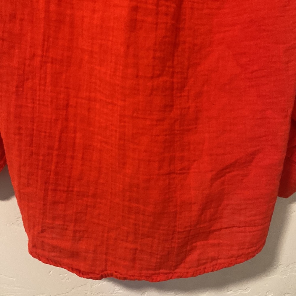 New Long-Sleeve Button-Up Red Blouse - Picture 11 of 14